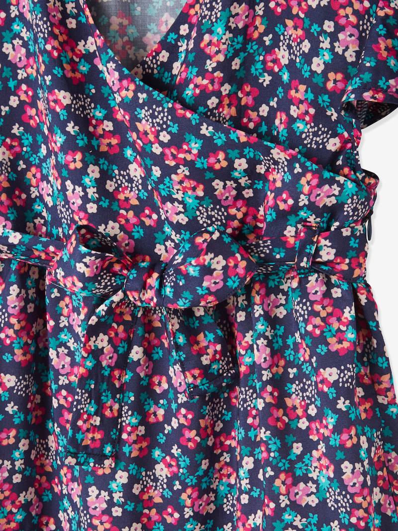 Envelope-Type Printed Dress, for Girls - dark blue/print, Girls ...