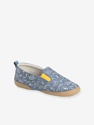 Shoes-Boys Footwear-Slippers-Elasticated Leather Pram Shoes with Print, for Boys