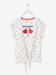 Girls-Hearts T-Shirt with Iridescent Detail for Girls