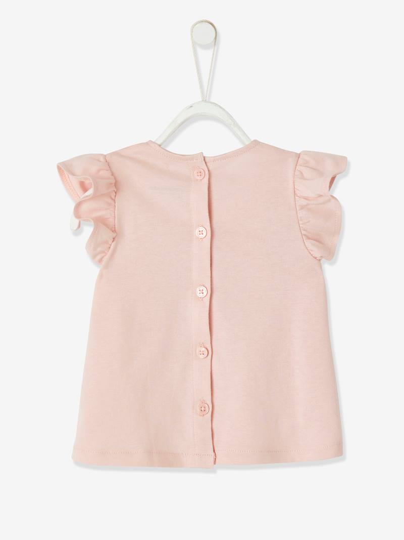 T-Shirt with Flowers in Relief, for Babies - light pink, Baby | Vertbaudet