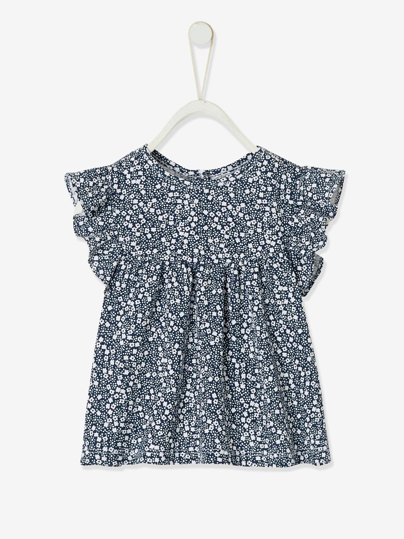 T-Shirt with Printed Flowers