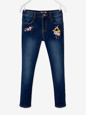 Click to view product details and reviews for Narrow Hip Morphologik Embroidered Slim Leg Jeans For Girls Dark Blue.