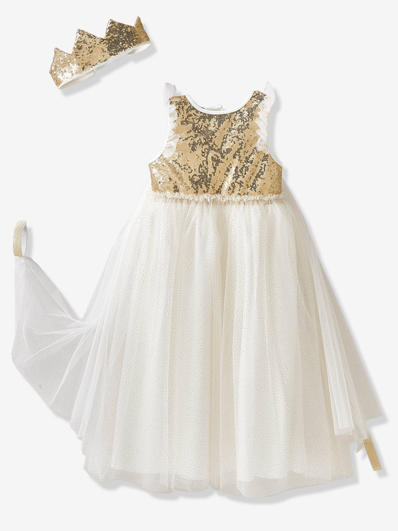 Princess Costume with Veil & Crown