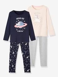 Girls-Nightwear-Pack of 2 Unicorn Pyjamas