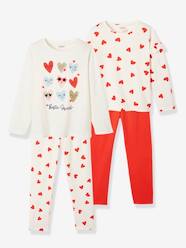 Girls-Nightwear-Pack of 2 Hearts Pyjamas