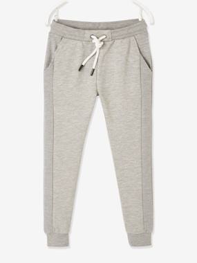 Fleece Joggers with Rib Knit Stripe Down the Sides