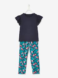 Girls-Cardigans, Jumpers & Sweatshirts-Sweatshirts & Hoodies-T-Shirt & Fluid Printed Trouser Combo, for Girls
