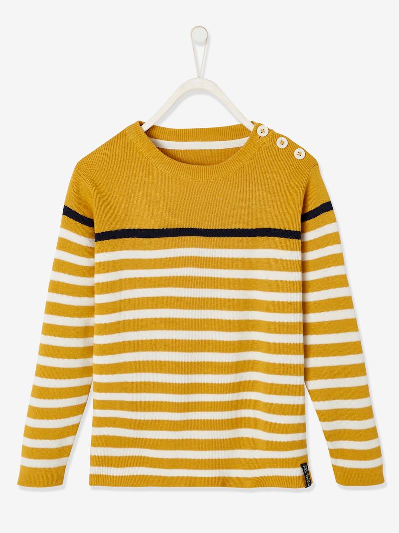 Striped Jumper for Boys - yellow stripes, Boys | Vertbaudet