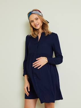 Plain Shirt Dress Maternity Nursing Special dark