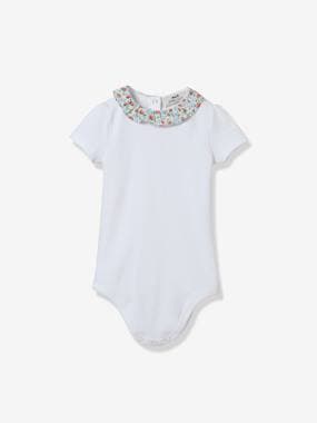 Baby s organic cotton bodysuit with Liberty floral collar