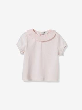 Baby s organic cotton T-shirt with voile collar