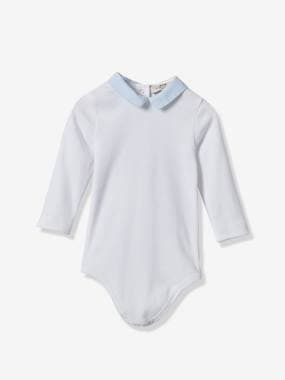 Baby s bodysuit with small square collar