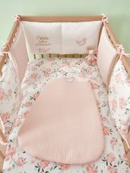 -Sleeveless Baby Sleep Bag in Cotton Gauze, EAU DE ROSE Theme