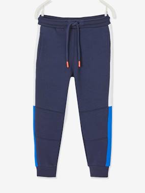 Fleece Joggers with Two-Tone Stripe Down the Sides