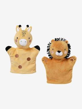 Pack of 2 Velour Puppets Hanoi Theme print