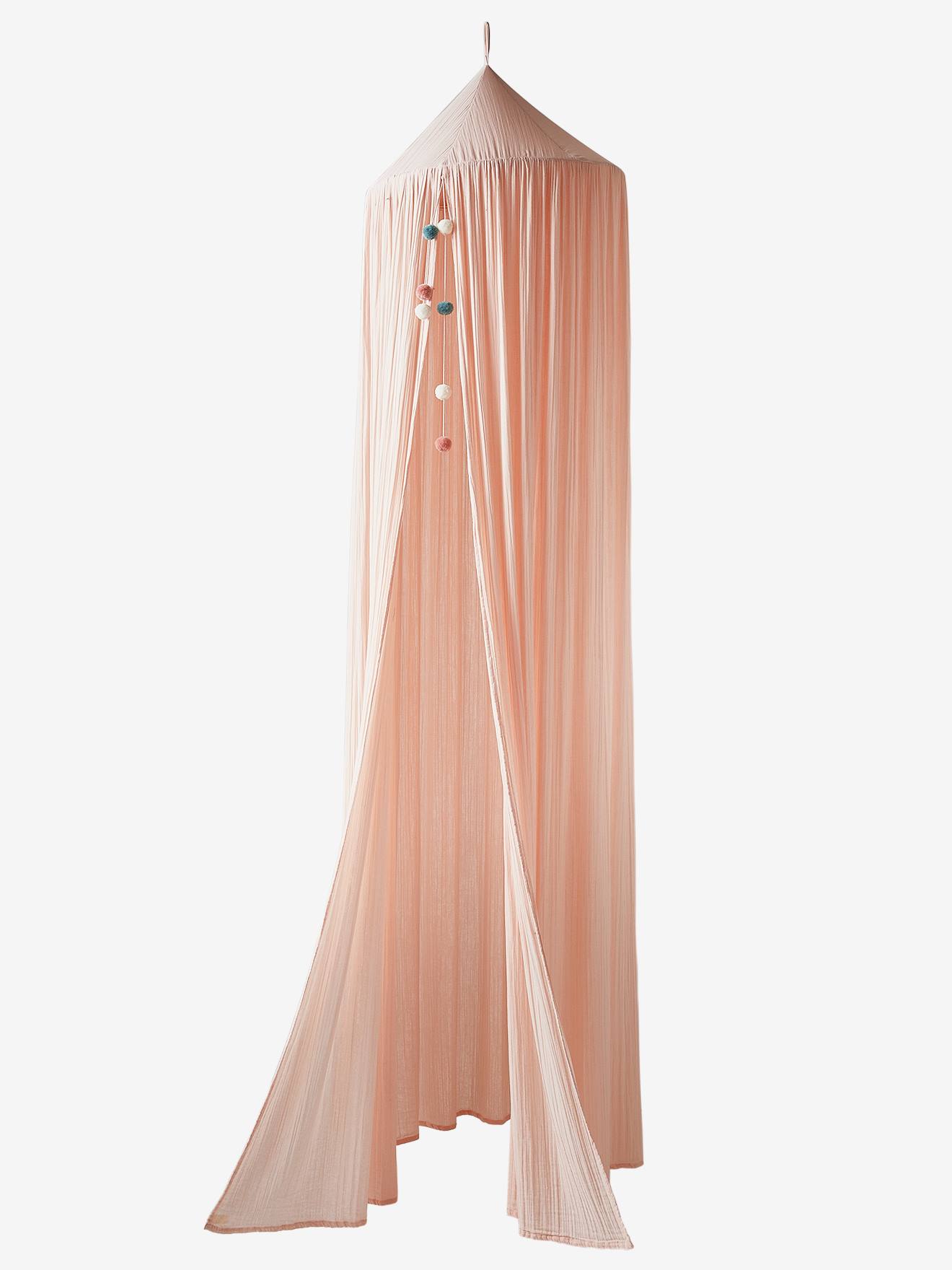 Bed Canopy in Cotton Gauze, EAU DE ROSE Theme light pink