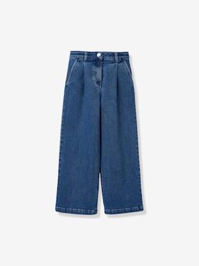 Girl s flared denim trousers stonewashed denim