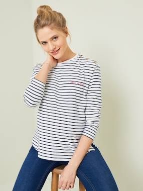 Sailor-Style T-Shirt dark stripes