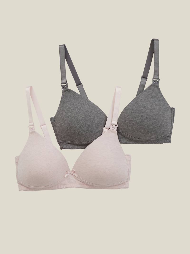 Pack of 2 Padded Bras in Stretch Cotton, Maternity & Nursing Special
