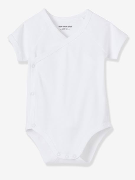 Pack of 3 Short-Sleeved Bodysuits for Newborns White 