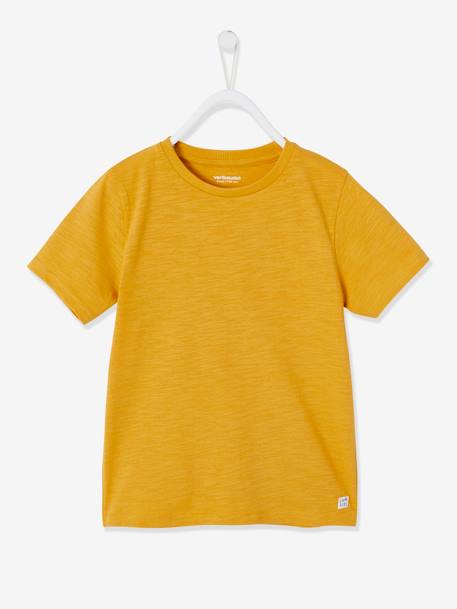Short Sleeve T-Shirt, for Boys Beige+Blue+BROWN DARK SOLID WITH DESIGN+Green+Mustard 