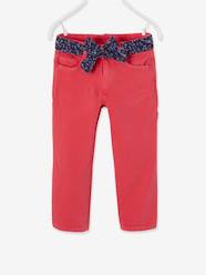 Girls-Trousers-Trousers & Belt with Floral Print, for Girls