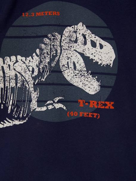 T-Shirt with Large Dinosaur, for Boys Dark Blue 