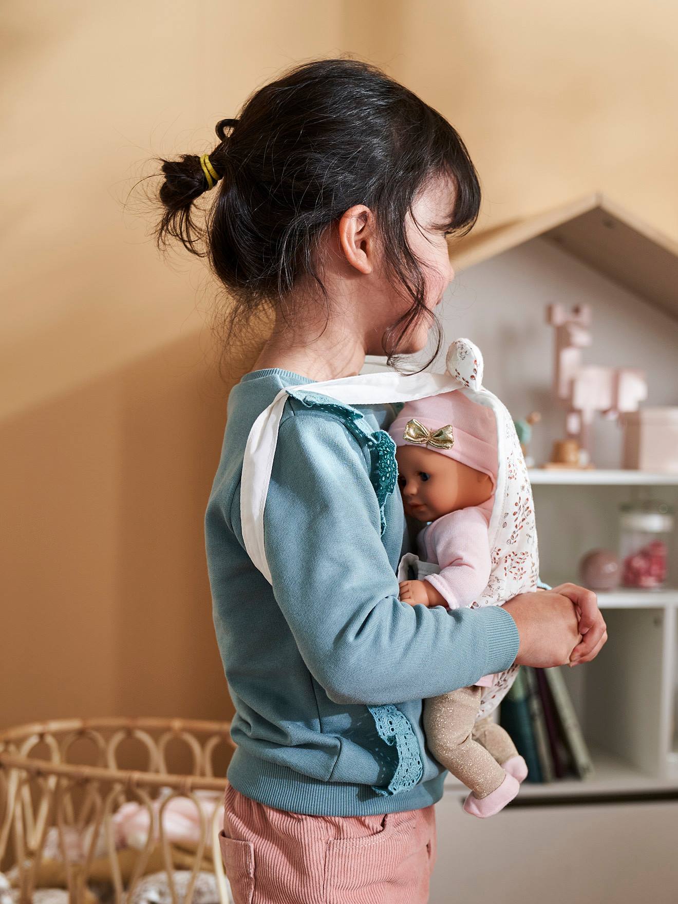 Baby Carrier for Baby Dolls in Cotton Gauze