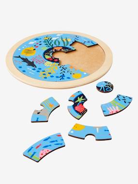 Round Wooden 2-in-1 Puzzle 20 Pieces no color