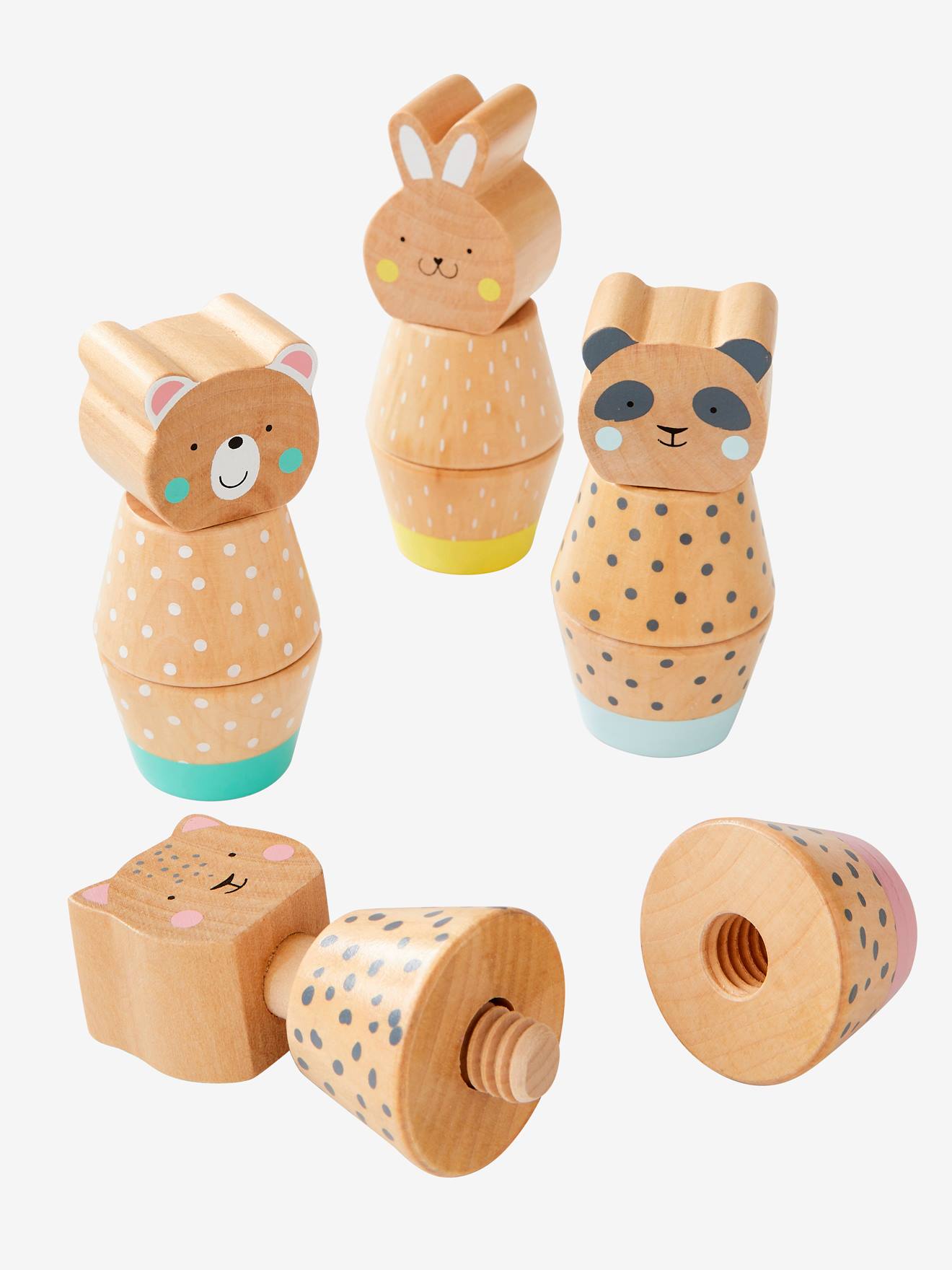 Screw-On Animals Game - Wood FSC® Certified wood multi