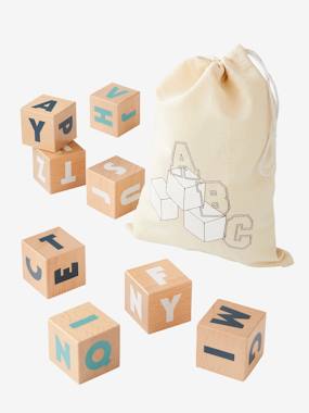 10 Large Letter Cubes - Wood FSC Certified wood multi