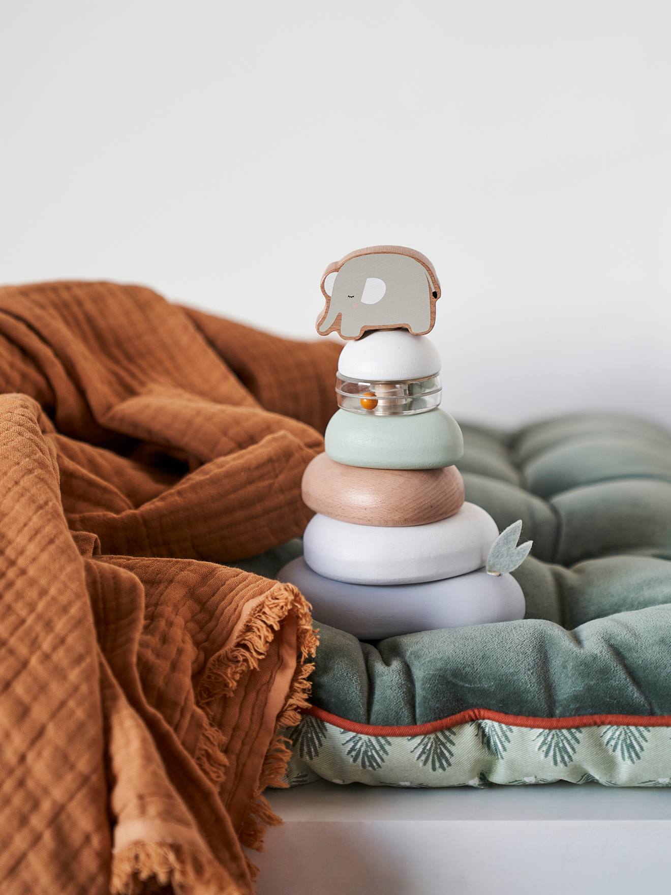 Early Learning Toy: Stackable Pyramid in Wood