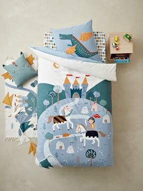 Children s Duvet Cover Pillowcase Set with Reversible Sequins Knight