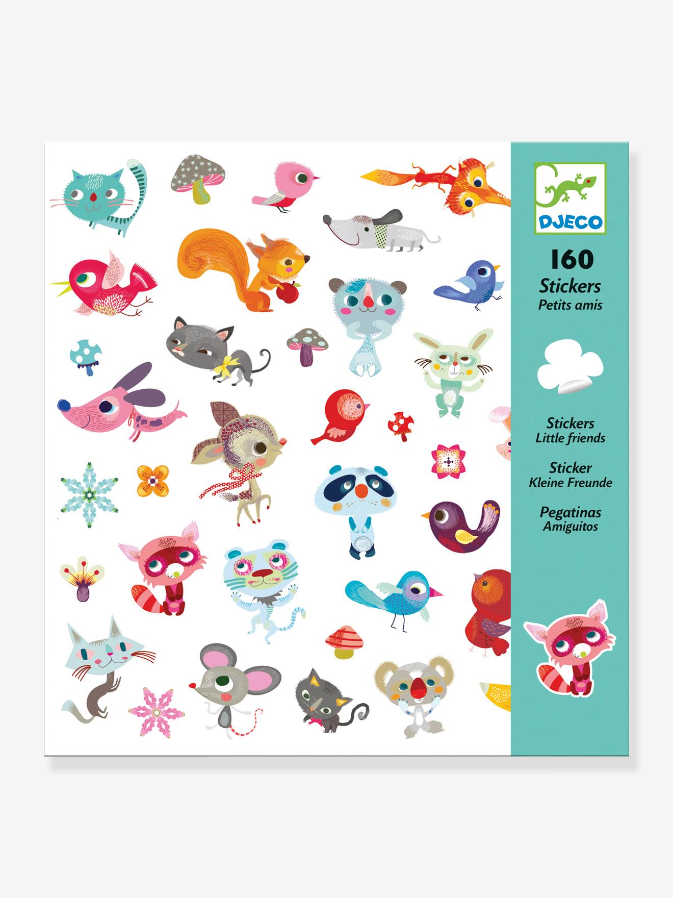 160 Stickers, Small Friends by DJECO blue