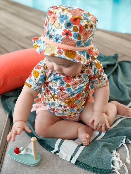 Anti Uv Swim Set Hat Rash Guard For Baby Girls White Baby Vertbaudet Anti Uv Swim Set Hat Rash Guard For Baby Girls White Baby Vertbaudet