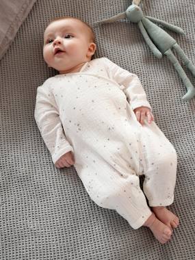 Crossover Sleepsuit in Cotton Gauze