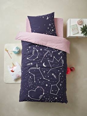 Duvet Cover Pillowcase Set with Glow-in-the-Dark Details Miss Constellation dark