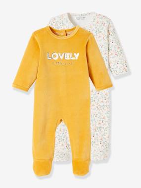 Pack of 2 «Lovely» Sleepsuits In Velour