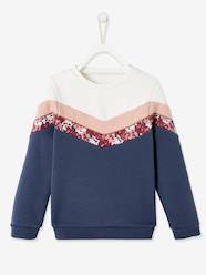 Girls-Cardigans, Jumpers & Sweatshirts-Sports Sweatshirt with Fancy Stripes, for Girls