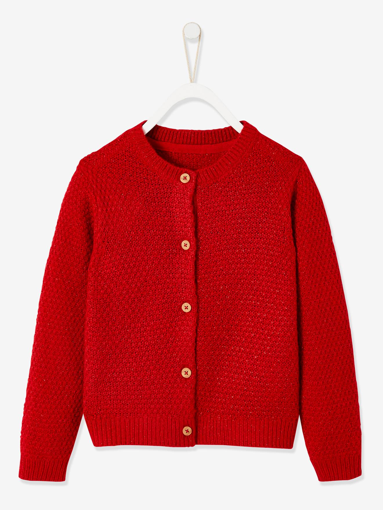 girls red cardigan sweater