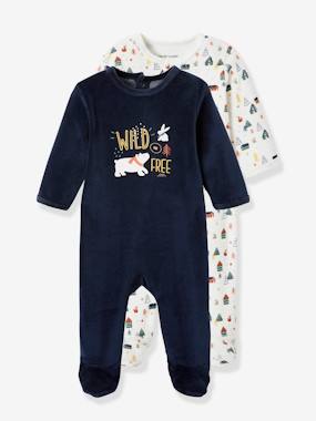 Pack of 2 Velour Sleepsuits