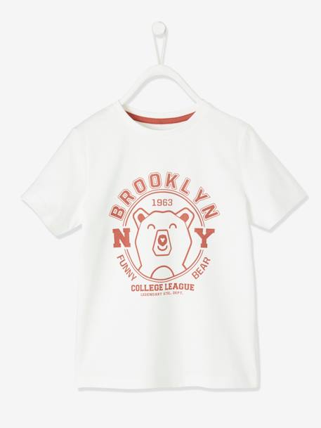 T-Shirt with Animal Motif for Boys Green+Orange+White 