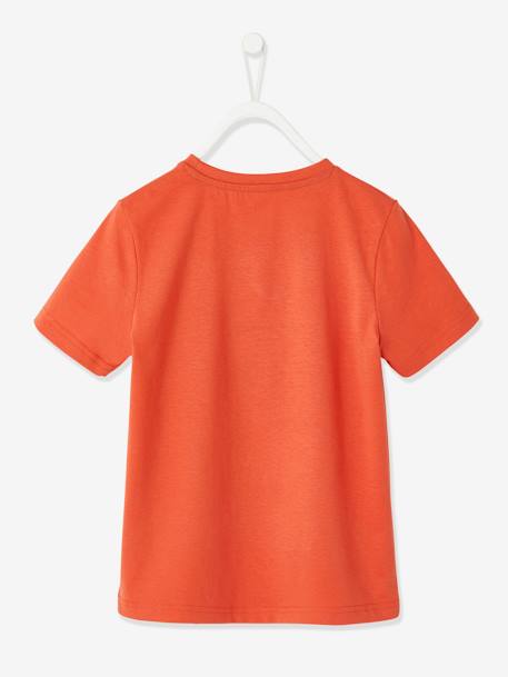 T-Shirt with Animal Motif for Boys Green+Orange+White 
