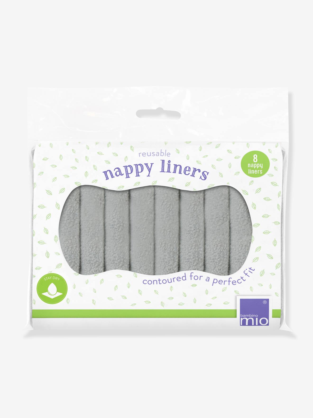 8 Reusable Nappy Liners in Microfleece by BAMBINO MIO multi