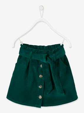 Corduroy Paperbag Skirt dark