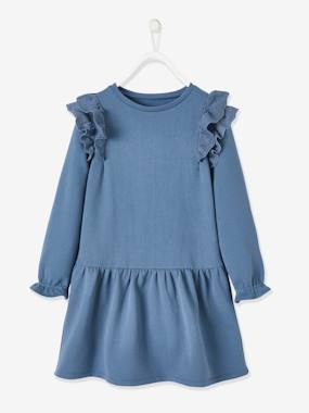 Fleece Dress Broderie Anglaise Ruffles