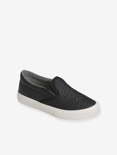 Slip-On Trainers with Embroidered Stars, for Girls Black 