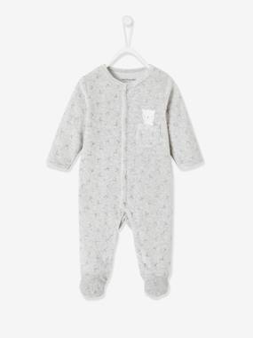 Velour Sleepsuit Press Studs on the Front