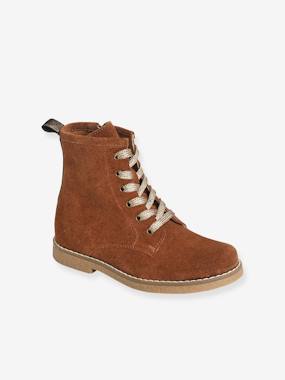 Leather Boots with Laces Zip