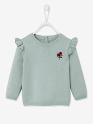 Baby-Top with Ruffles, Cherries with Pompoms, for Babies